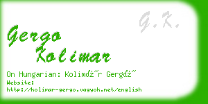 gergo kolimar business card